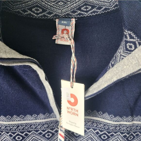 North Worn Nordic coastal quarter zip wool blend sweater - Picture 6 of 11